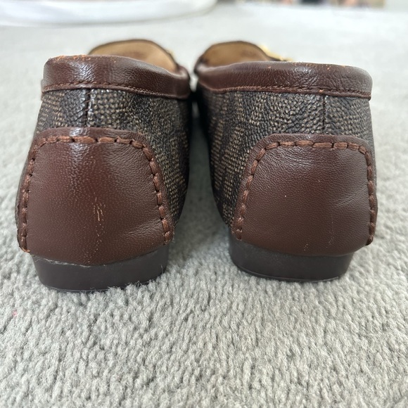 Michael Kors Brown Logo Loafers with Gold Charm - Picture 4 of 6